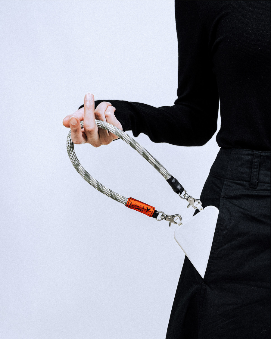 10mm Wrist Strap / Black Reflective + Phone Strap Adapter