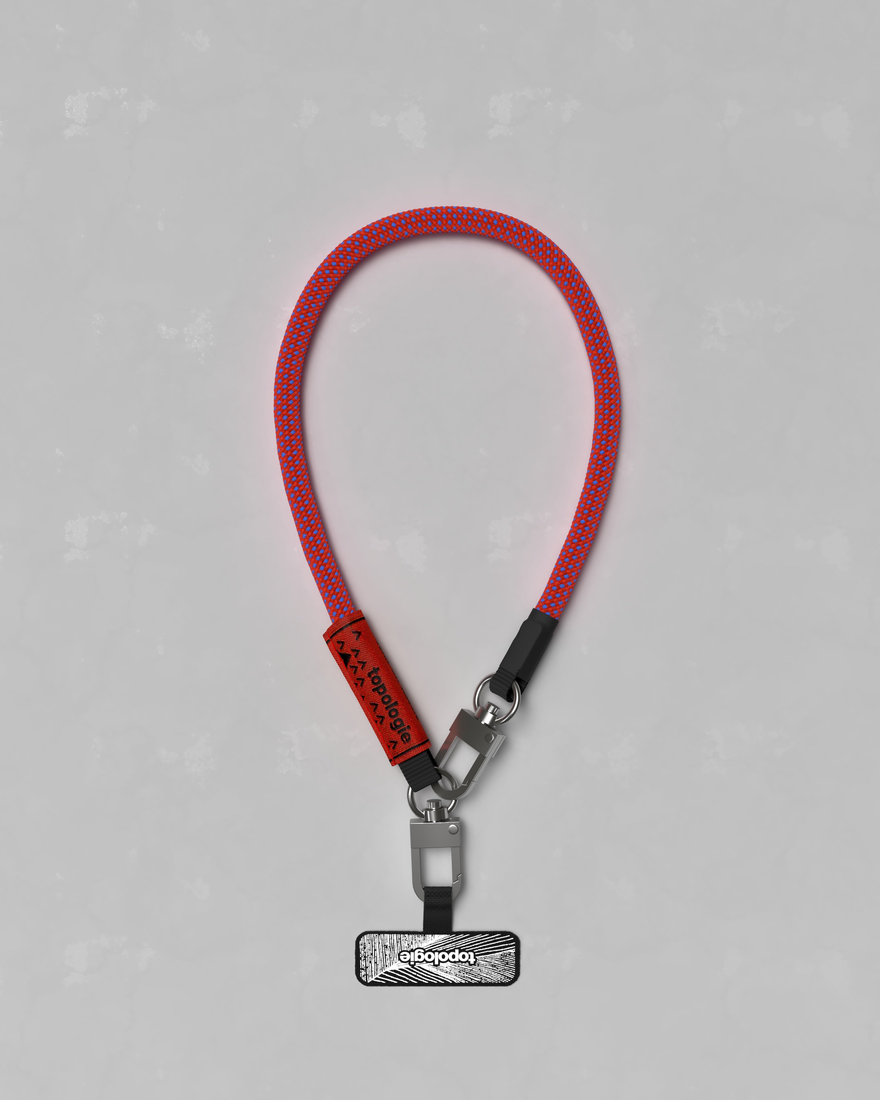 8.0mm Wrist Strap / Red Blue Lattice + Phone Strap Adapter