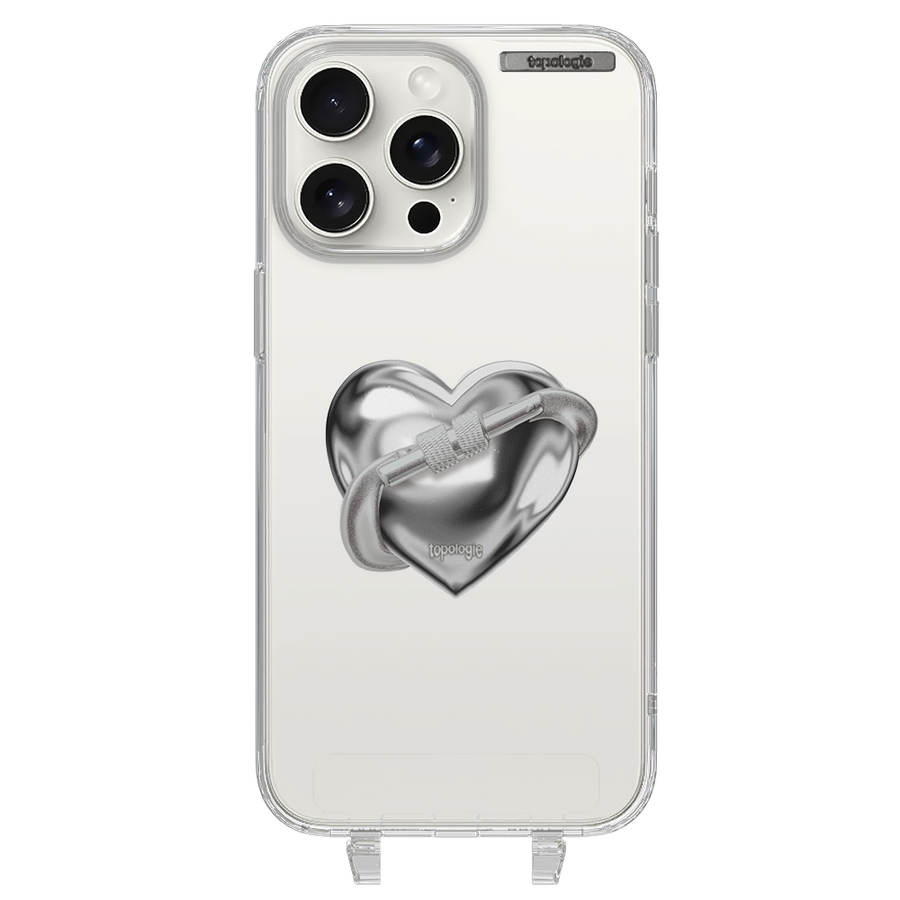 The First Ascent / Silver Metallic Heart / iPhone 15 Pro Max