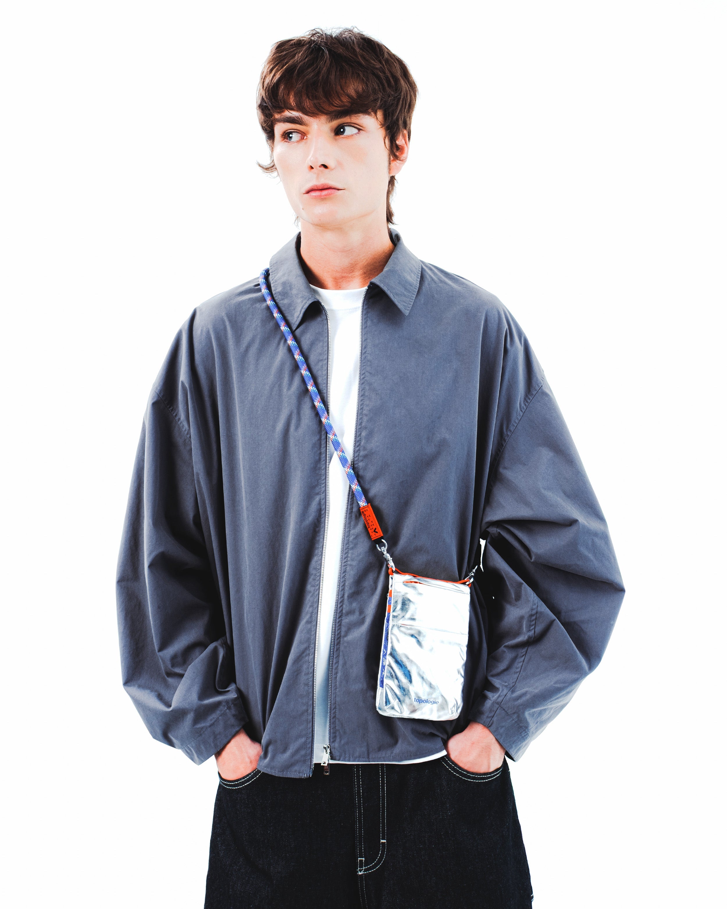 topologie スマホ　サコッシュ　ストラップ付き Phone Sacoche フォンサコッシュ / Black / To-go Strap Petit