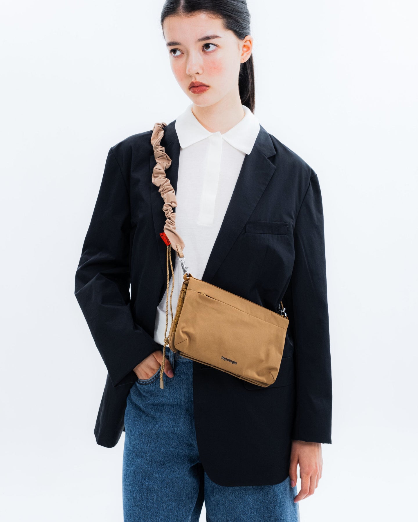 Flat Sacoche Small フラット サコッシュ スモール / Dry Black / 20mm Sling / Lavender