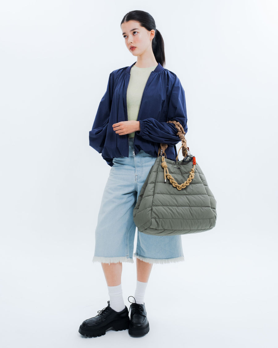 Marche Tote Large マルシェトート ラージ / Black (Puffer) / 10mm Rope Loop / Olive Camouflage