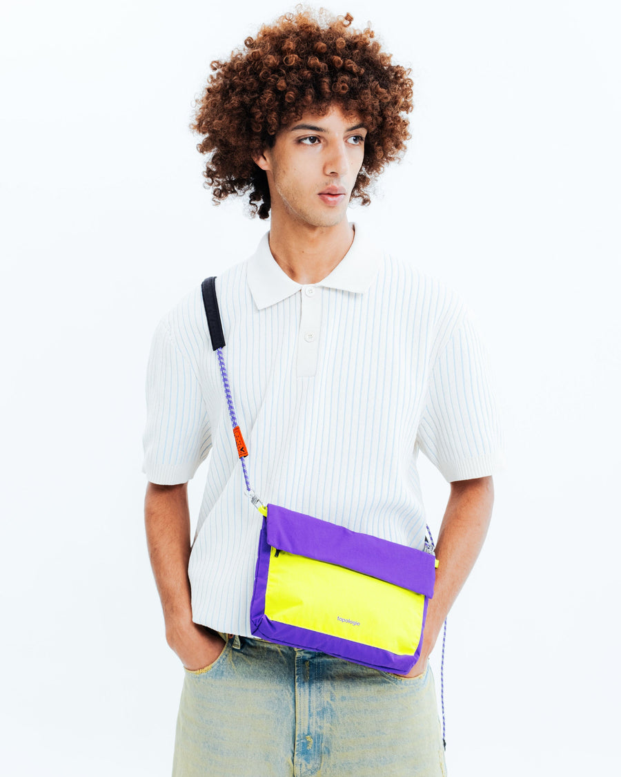 Musette Medium ミュゼット ミディアム / Electric Purple / Neon Yellow (Papery) / Bungee Wrist Strap / Moss