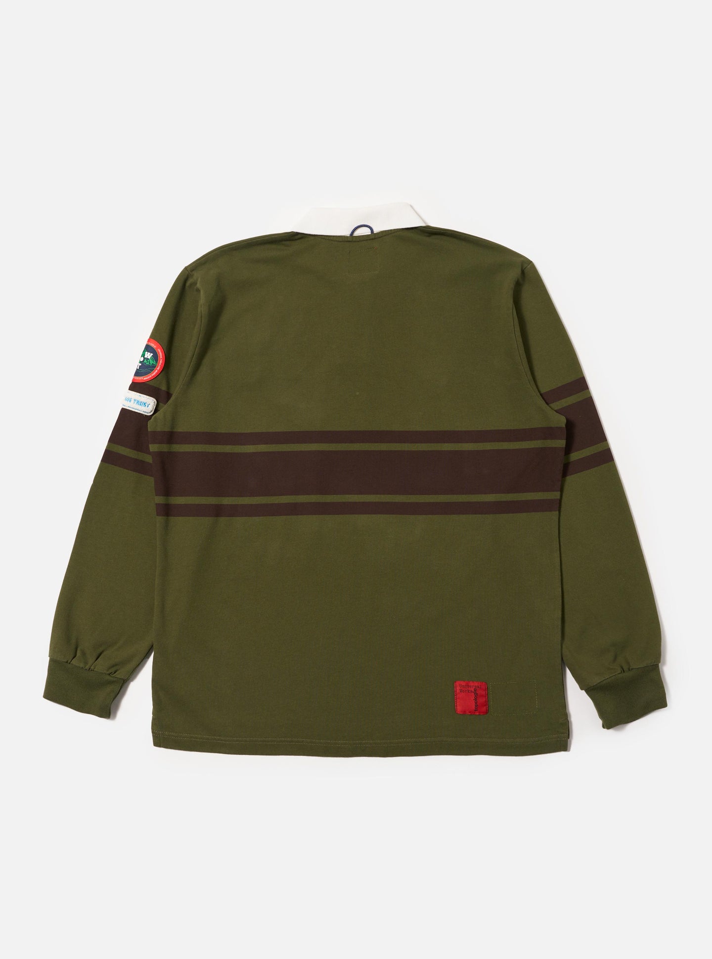 Topologie X Universal Works Rugby Shirt (With Badges) / Olive / Brown