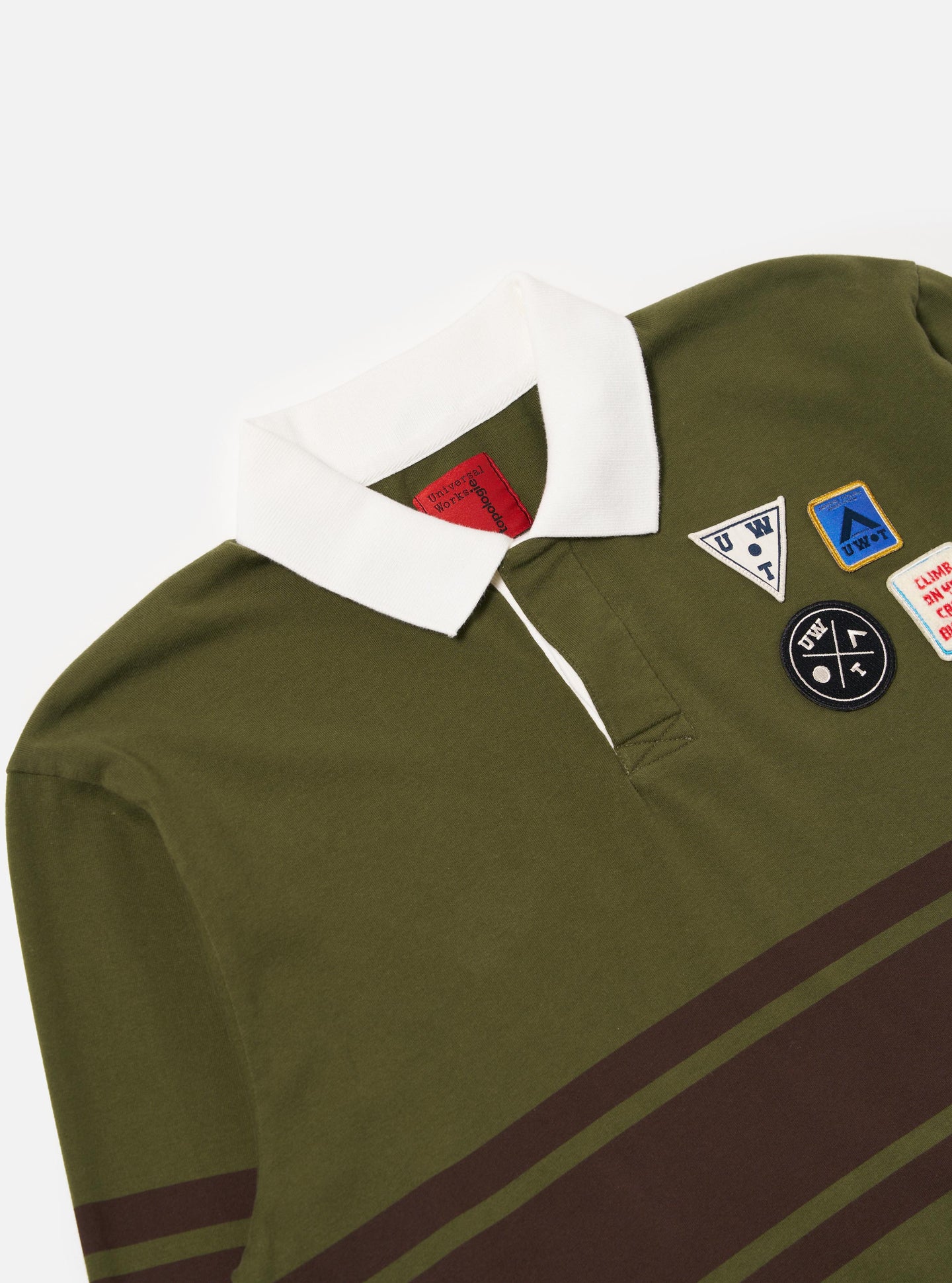 Topologie X Universal Works Rugby Shirt (With Badges) / Olive / Brown