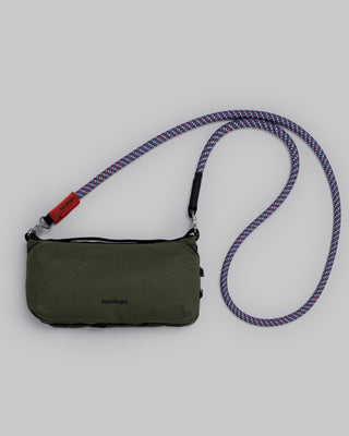 Bottle Sacoche Medium / Deep Forest / Light / 10mm Rope / Purple Aster Mix