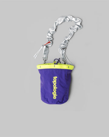 Chalk Bag チョーク バッグ / Electric Purple / Neon Yellow (Papery) / Bungee Wrist Strap / Chrome (Synthetic Leather)