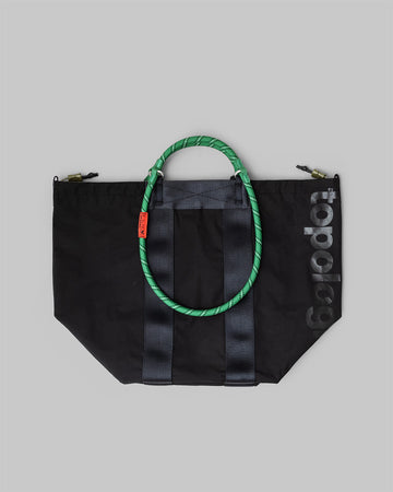 Summit Tote Medium サミットトート ミディアム / Black / Olive (Tech Sateen) / 10mm Rope Loop / Green Patterned