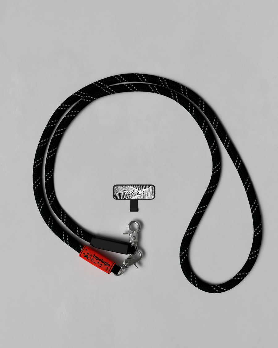 10mm Rope / Black Reflective + Phone Strap Adapter