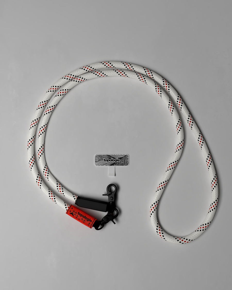 10mm Rope / White Patterned + Phone Strap Adapter