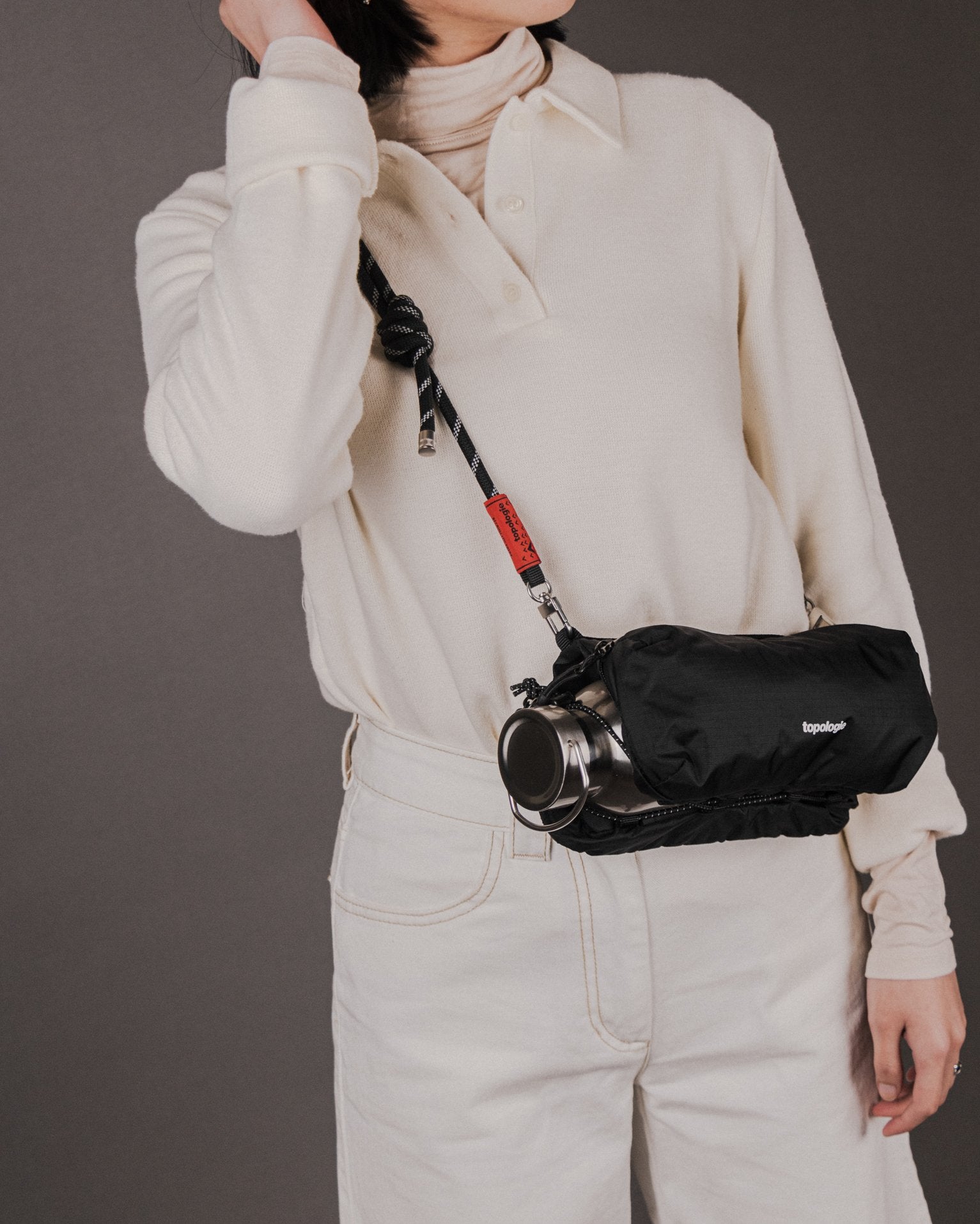 Bottle Sacoche ボトルサコッシュ / Dry Black / 8.0mm Black Lattice