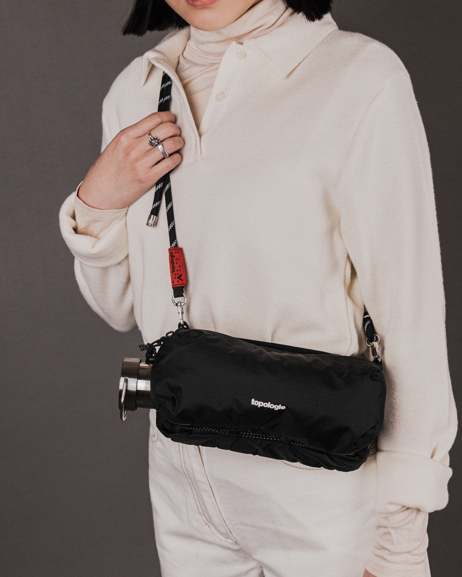 Bottle Sacoche ボトルサコッシュ / Dry Black / 8.0mm Black Lattice