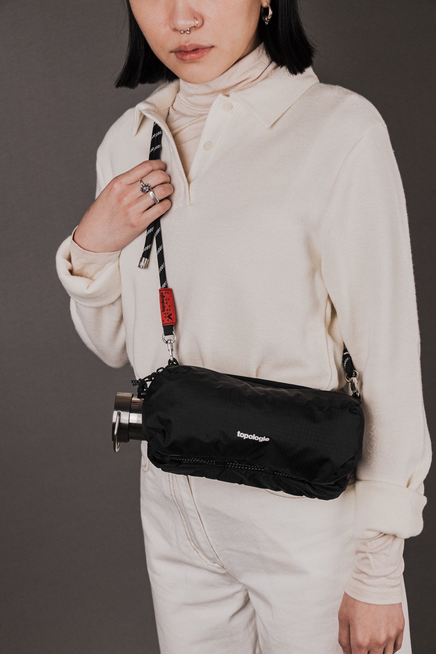 Bottle Sacoche ボトルサコッシュ / Dry Black / 8.0mm Black Lattice