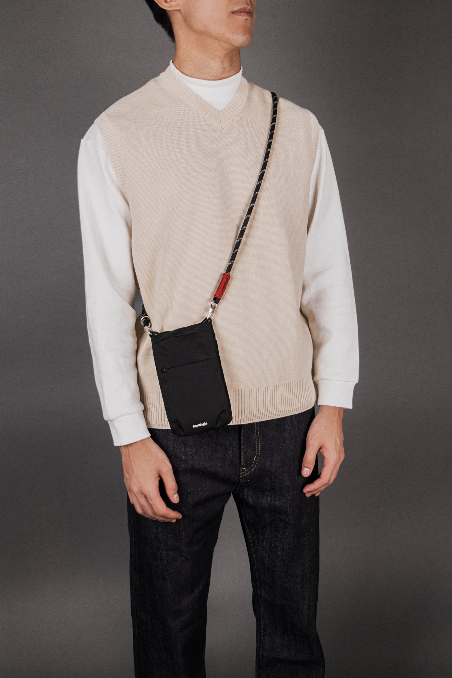 Phone Sacoche フォンサコッシュ / Black / 8.0mm Black Lattice