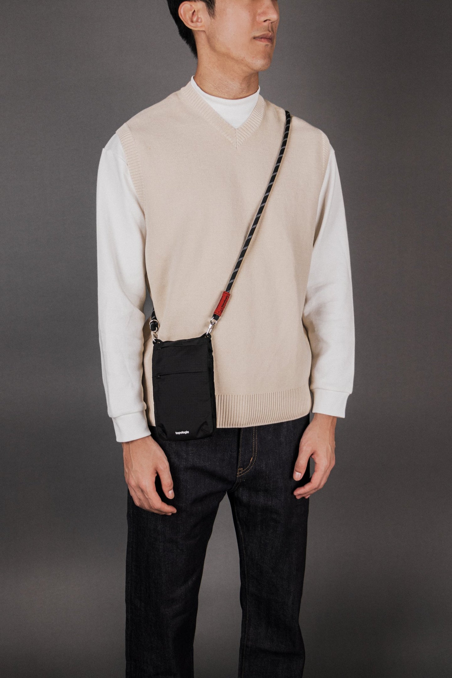 Phone Sacoche フォンサコッシュ / Black / 8.0mm Black Lattice