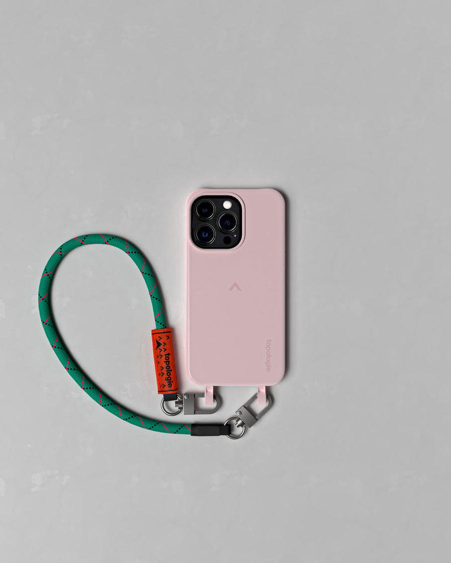 Dolomites Phone Case ドロマイツ / Blush / 8.0mm Wrist Strap Emerld Fuschia
