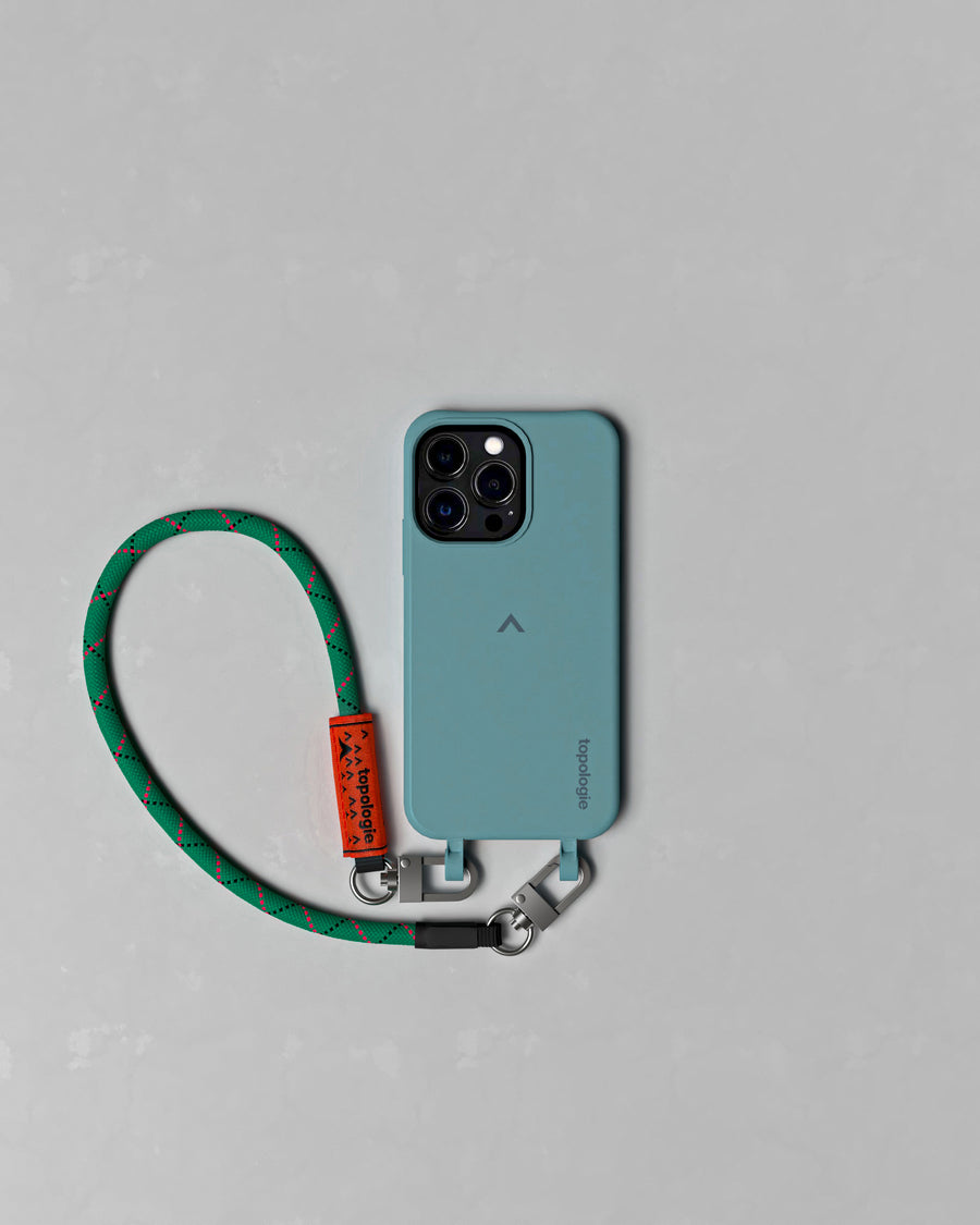 Dolomites Phone Case ドロマイツ / Teal / 8.0mm Wrist Strap Emerld Fuschia