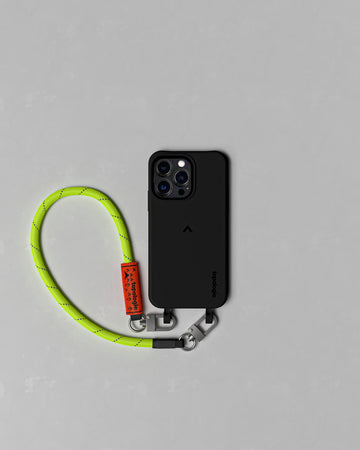 Dolomites Phone Case ドロマイツ / Black / 8.0mm Wrist Strap Neon Yellow Reflective