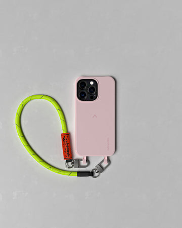 Dolomites Phone Case ドロマイツ / Blush / 8.0mm Wrist Strap Neon Yellow Reflective